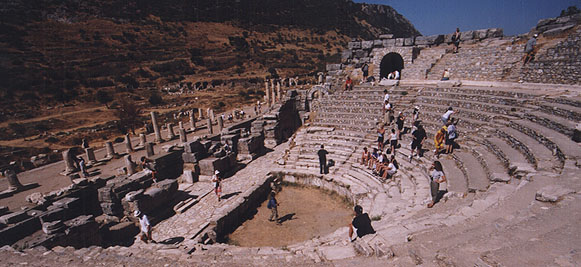 Andy standing on the stage of the Odeon Ampitheatre